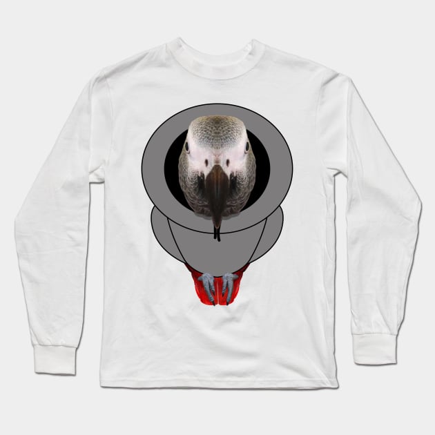 African Grey Parrot Hoodie Long Sleeve T-Shirt by African Grey Parrot Gear